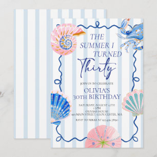 Invitación El verano que cumplí treinta cumpleaños costero 30