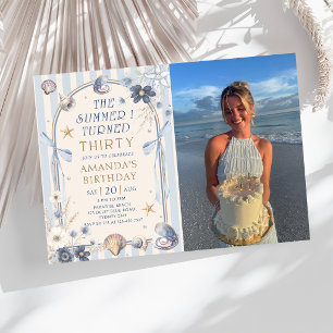 Invitación El verano que cumplí treinta Cumpleaños costero 30