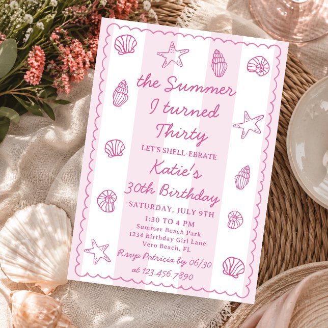Invitación El verano que cumplí treinta Cumpleaños Rosa 30 (Subido por el creador)