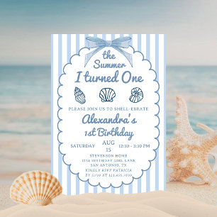 Invitación El verano que cumplí un año Playa Azul 1er Cumplea