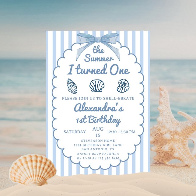 Invitación El verano que cumplí un año Playa Azul 1er Cumplea (Subido por el creador)