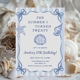 Invitación El verano que cumplí veinte Cumpleaños de conchas