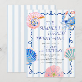 Invitación El verano que cumplí veintiuno Cumpleaños costero