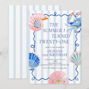 Invitación El verano que cumplí veintiuno Cumpleaños costero