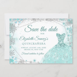 Invitación El Verdadero Sombrerero Verde azulado De Snowflake