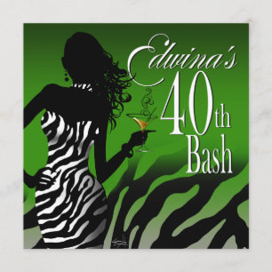 Invitación El verde de los 40 años de Zebra Edwina