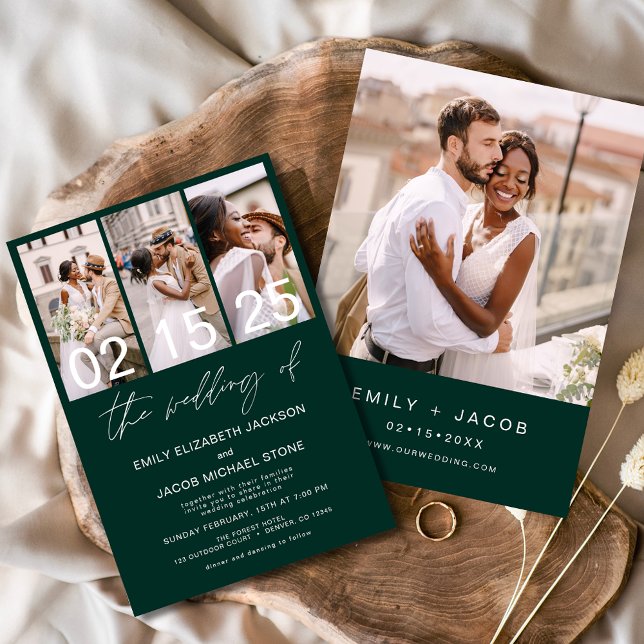 Invitación El verde esmeralda El Boda del Boda de fotos (Subido por el creador)