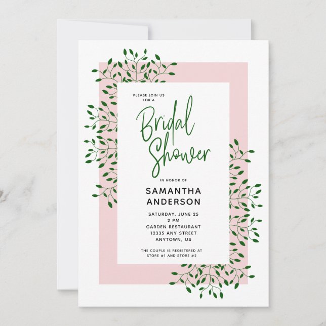 Invitación El verde esmeralda vierte el guión de ducha de nov (Anverso)