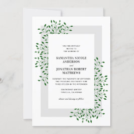 Invitación El verde esmeralda vierte una elegante boda