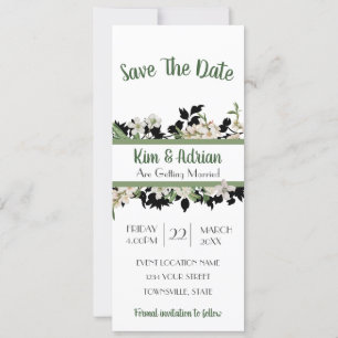 Invitación El verde floral salva la fecha