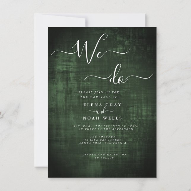 Invitación El verde moderno lo hacemos boda (Anverso)