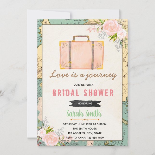 Invitación El viajar de falta a señora invitation (Anverso)