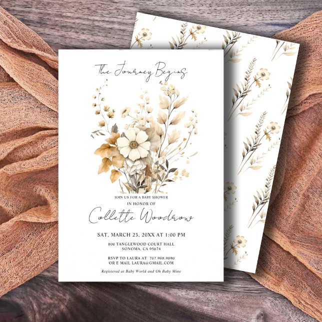 Invitación El viaje de Boho Wildflowers empieza en Baby Showe (Subido por el creador)