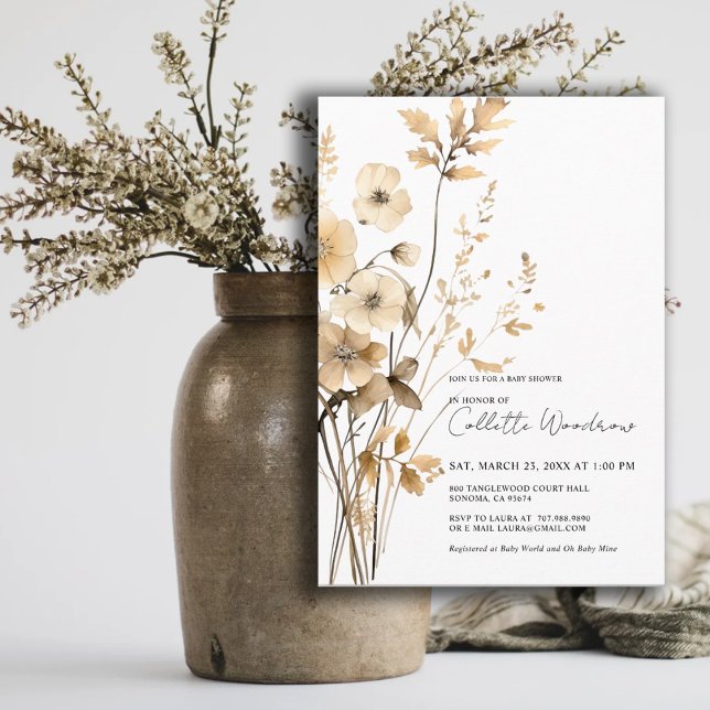Invitación El viaje de Boho Wildflowers empieza en Baby Showe (Subido por el creador)