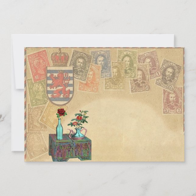 Invitación El viaje del vintage temático invita (Anverso)