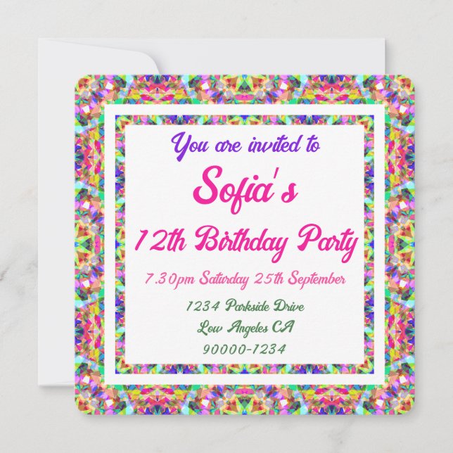 Invitación El vibrante verano verde verde brillante chica cum (Anverso)