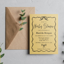 Invitación El viejo Baby Shower amarillo negro amarillo de va
