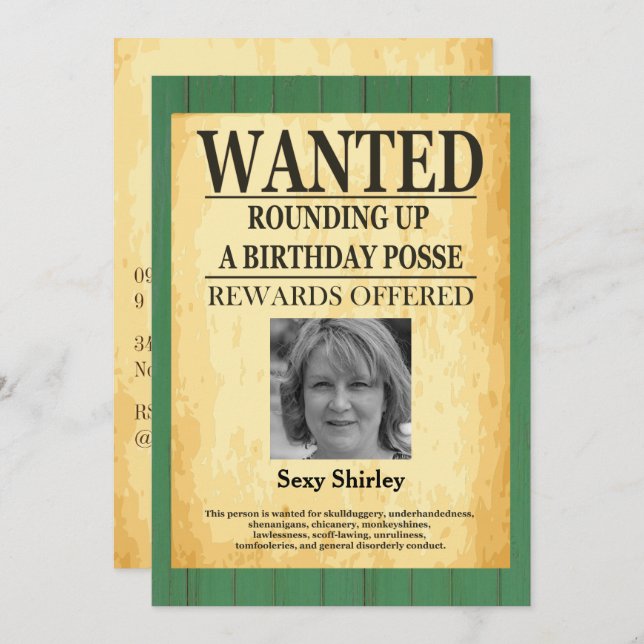 Invitación El Viejo Oeste busca mujeres Posters 🤠 50 años (Anverso / Reverso)