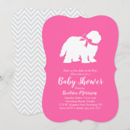 Invitación El viejo perro pastor inglés perro Chica Baby Show