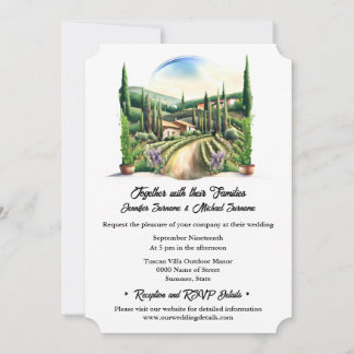 Invitación El viñedo de la Toscana alberga un paisaje vinícol
