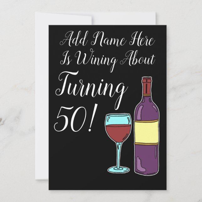 Invitación El vino sobre el 50.o cumpleaños divertido invita (Anverso)