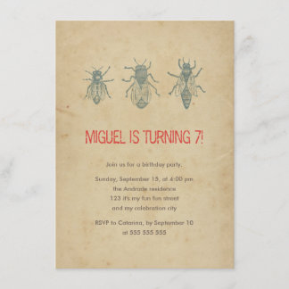 Invitación El vintage de la fiesta de cumpleaños de los niños