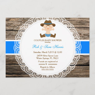 Invitación El vintage rústico Camo Baby Shower del país