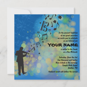 Invitación El violinista bar musical Mitzvah