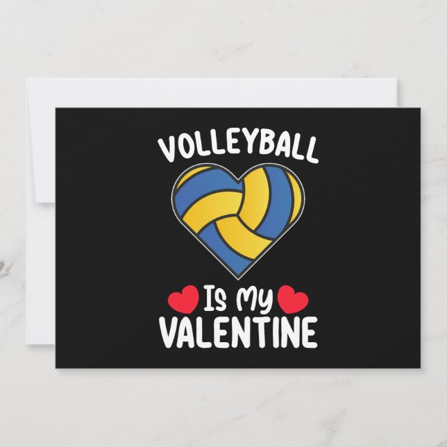 Invitación El voleibol es mi deporte de San Valentín (Anverso)