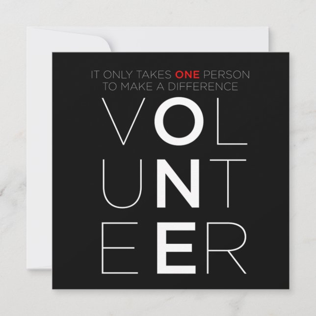 Invitación El Voluntario Hace La Diferencia Voluntario (Anverso)