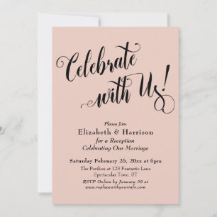 Invitación Elaborado Celebre con Nosotros! Simple Rubor Rosa