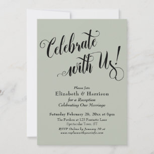 Invitación Elaborado Celebre con Nosotros! Simple Verde Salvi