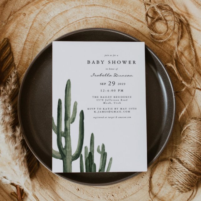 Invitación Eleanor - Baby Shower del bohemio Saguaro Cactus (Subido por el creador)