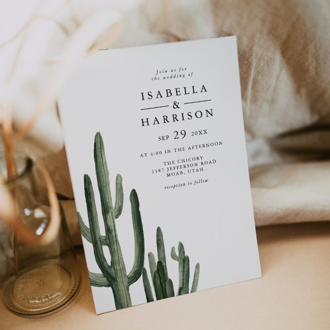 Invitación Eleanor - Boda Mínimo del Desierto de Saquaro Cact (Subido por el creador)