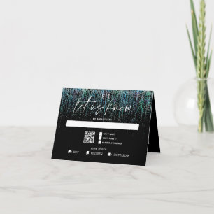 Invitación Elección de comida con código QR RSVP moderno Glit