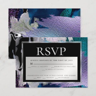 Invitación Elección de comidas RSVP  Resumen de pintura de Aq