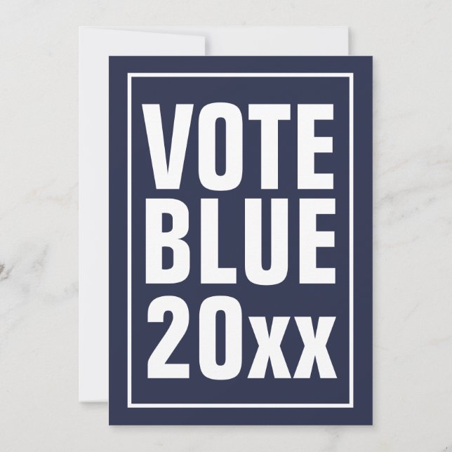 Invitación Elecciones de Estados Unidos 2024 con Vote Blue (Reverso)