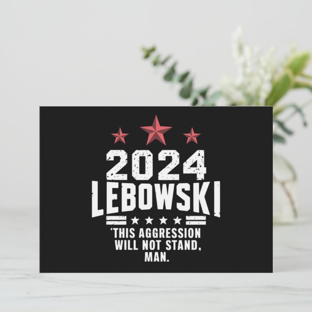 Invitación Elecciones políticas divertidas en Lebowski 2024 (Anverso de pie)