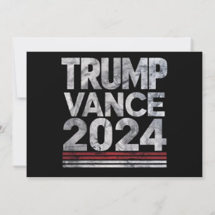 Invitación Elecciones retro vintage de Trump Vance 2024 en Es