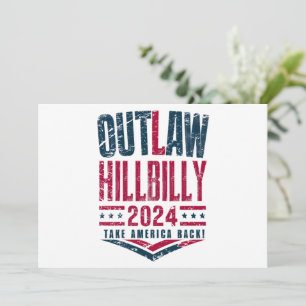 Invitación Elecciones Vintage Proscrito Hillbilly Bandera de 