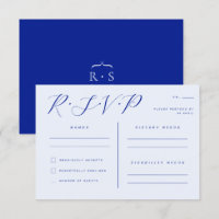 Electric Blue Elegant Wedding Minimalista RSVP