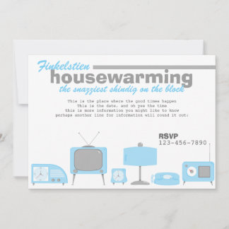 Invitación Electrónica azul retro