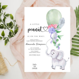 Invitación Elefante acuático y Baby Shower en globo