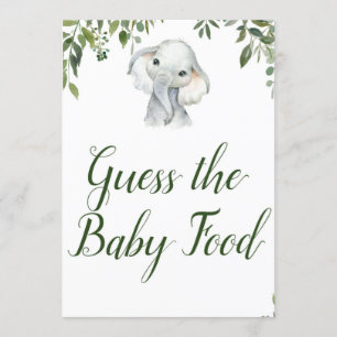 Invitación Elefante adivina Rótulo de comida para bebé tamaño