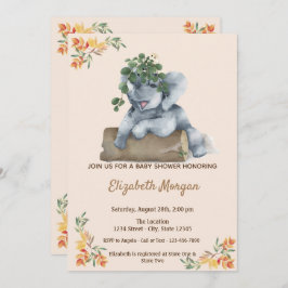 Invitación Elefante Adorable, deja Baby Shower