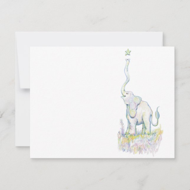 Invitación Elefante afortunado (Anverso)