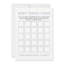 Elefante azul Whimsy | Juego de bingo Baby Shower