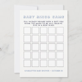 Invitación Elefante azul Whimsy | Juego de bingo Baby Shower