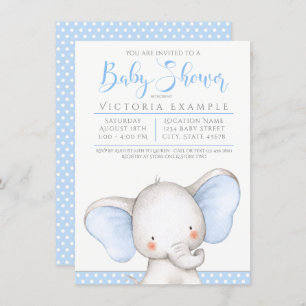 Invitación Elefante Baby Shower del bebé