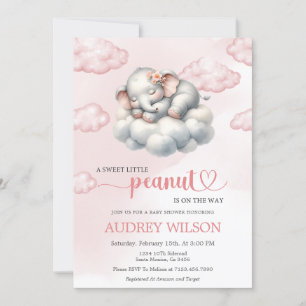 Invitación Elefante Baby Shower Little Peanut